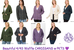 Only $35 TODAY Beautiful 4/4S Waffle CARDIGANS w PKTS 💜