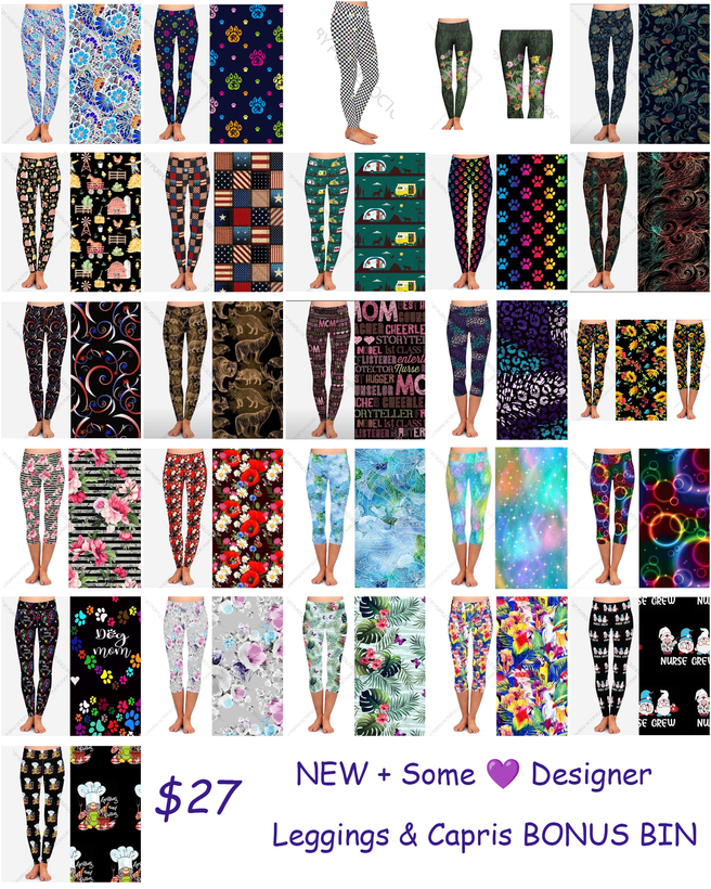 NEW + Some 💜 Designer Leggings &amp; Capris BONUS BIN