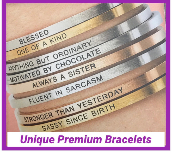 Stainless Steel Message Cuff Unique Premium Bracelets 💜