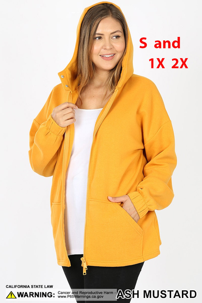 5830 2 Way Zipper HOODIE w Kangaroo PKT in ASH MUSTARD HQ-HA27C G