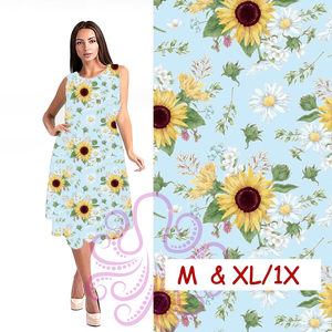 1570 0/0S Sunflower Floral SWING DRESS w PKTS HQ-T12A