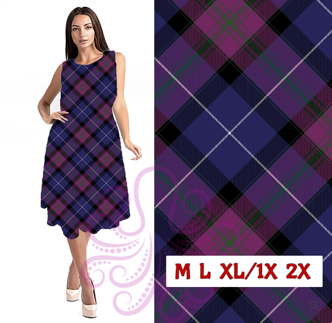 1573 0/0S Berry Plaid SWING DRESS w PKTS HQ-T107A
