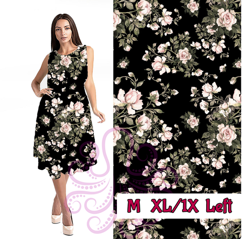 1581 0/0S Vintage Roses SWING DRESS w PKTS HQ-T101R