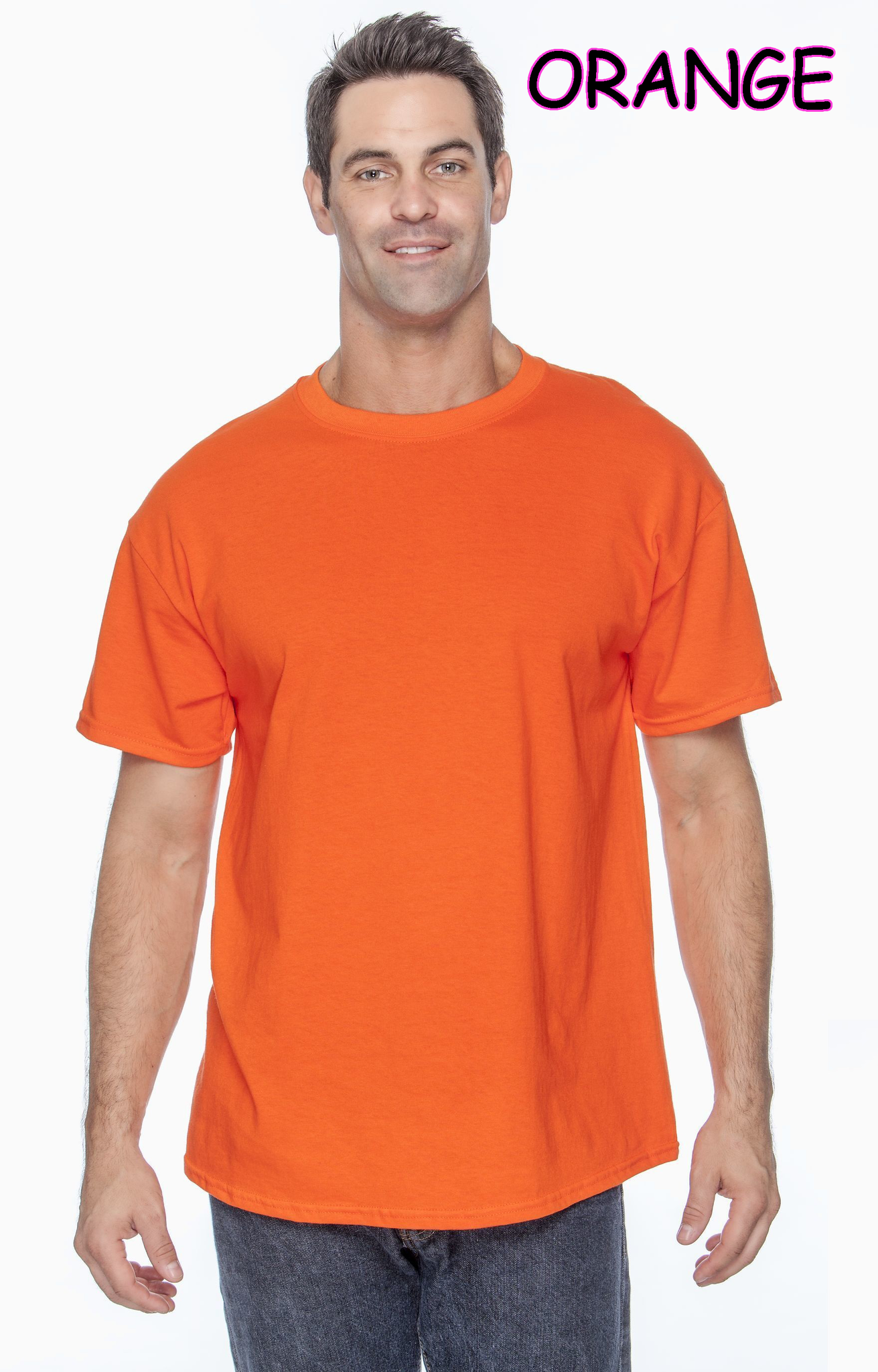 20401 1/4S Gildan Unisex PREM T in ORANGE HQ-Q1 G