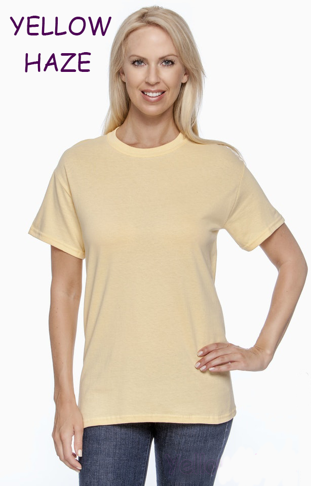 20427 1/4S Gildan Unisex PREM T in YELLOW HAZE HQ-Q33C G