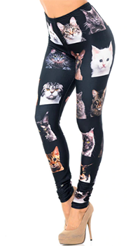 2318 Kitty Faces PREM LEGGINGS HQ-HA1B