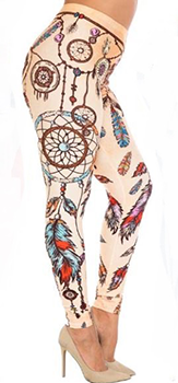 2508 DreamCatcher on Beige PREM LEGGINGS HQ-F34B