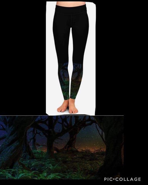 $15.. PY .. 265 Bottom Print Forest DESIGNER LEGGINGS HQ-PBB SO