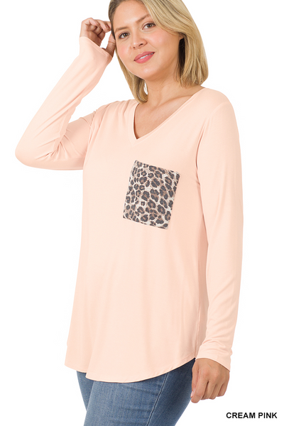 50076 4/4 Lux Leo Pkt VNRH TOP in CREAM PINK HQ-N23A