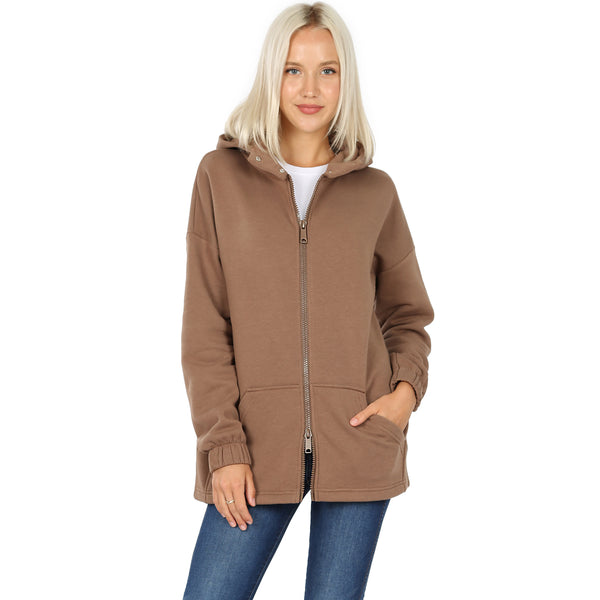 5829 2 Way Zipper HOODIE w Kangaroo PKT in MOCHA HQ-G49B