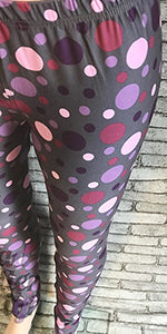 7046 Purple Polka DESIGNER LEGGINGS NOT YOGA HQ-P19