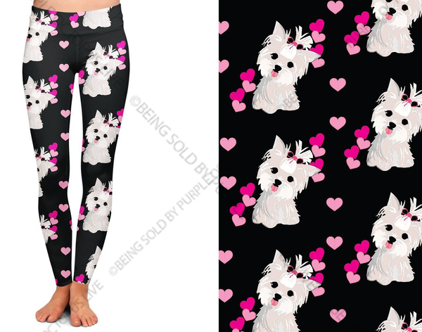 7080 Yorkie Love DESIGNER LEGGINGS HQ-J36T
