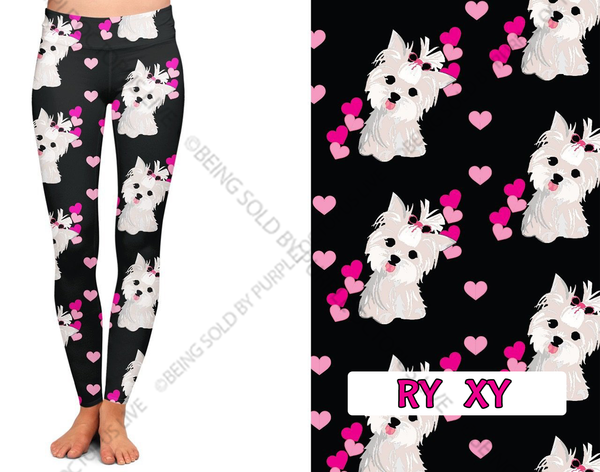 7080 Yorkie Love DESIGNER LEGGINGS HQ-J36T