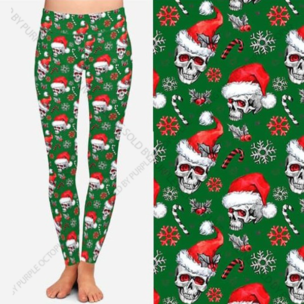 7100 Santa Skulls DESIGNER LEGGINGS HQ-N115 G