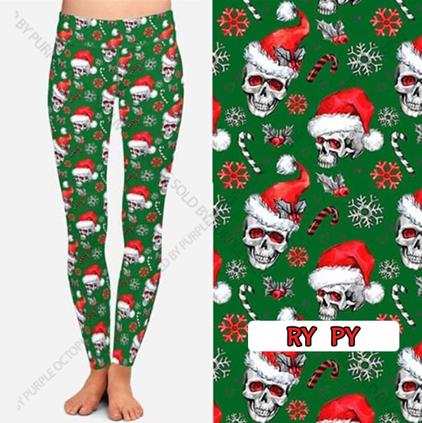 7100 Santa Skulls DESIGNER LEGGINGS HQ-N115 G