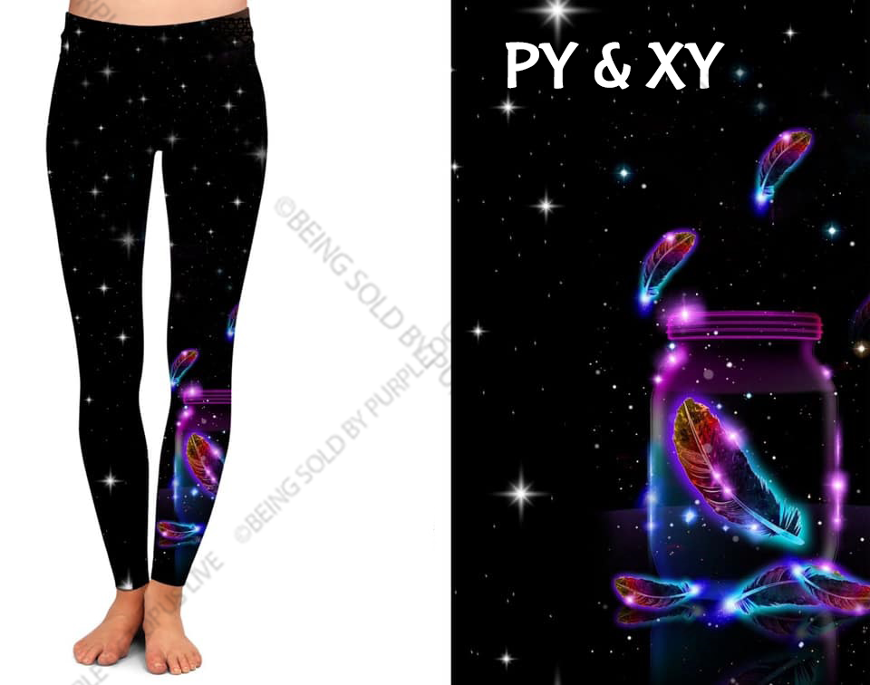7109 Dream Feathers DESIGNER LEGGINGS HQ-PBB