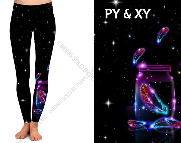 7109 Dream Feathers DESIGNER LEGGINGS HQ-PBB