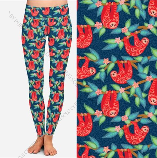 7181 Red Sloth DESIGNER LEGGINGS HQ-M38T