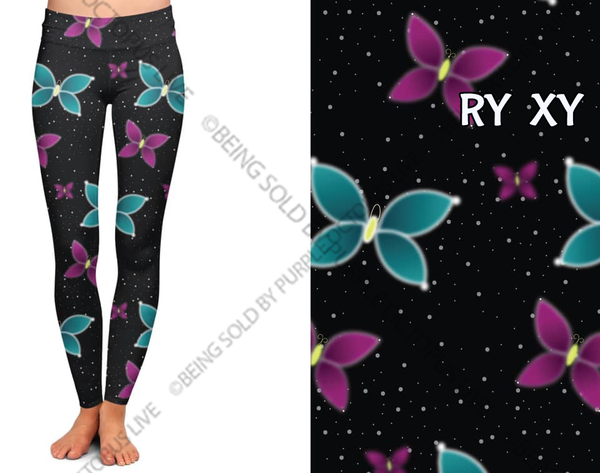 7186 Butterfly Petals DESIGNER LEGGINGS HQ-G19C