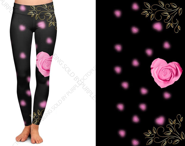 7189 Heart of Roses DESIGNER LEGGINGS HQ-FEB14Green