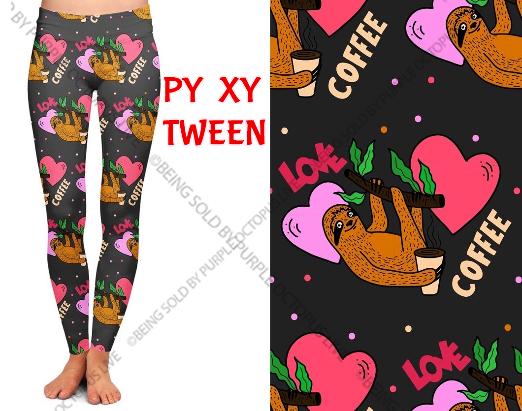 7195 Sloth With No Coffee DESIGNER LEGGINGS HQ-G46B