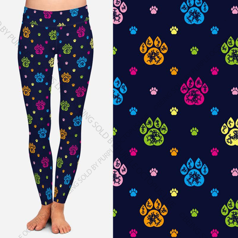 7213 Multi Paws DESIGNER LEGGINGS HQ-B26C