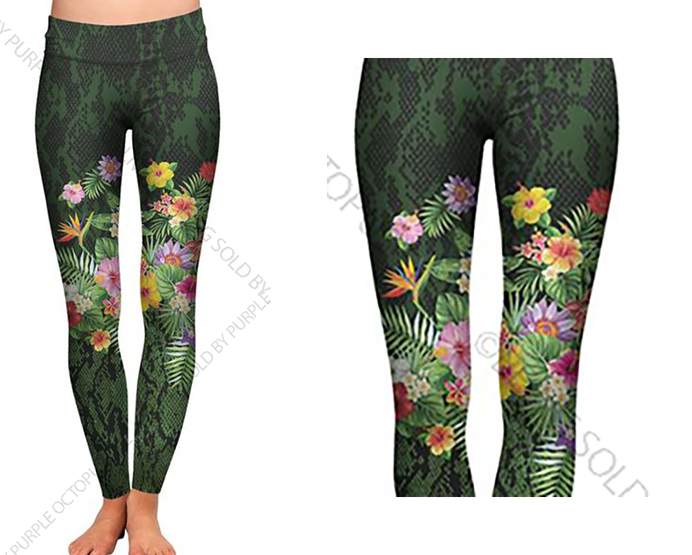 7243 Snake Floral DESIGNER LEGGINGS HQ-BBOK