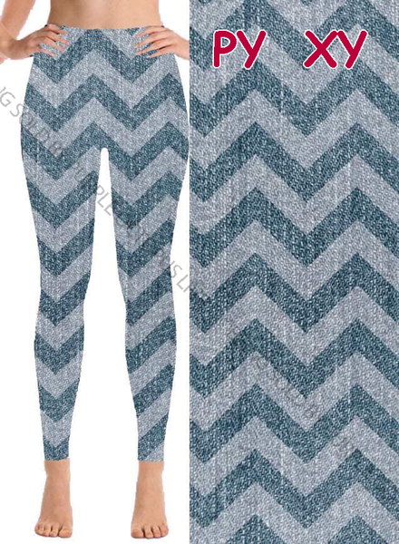 7250 Denim Look Chevron DESIGNER LEGGINGS HQ-BBOK