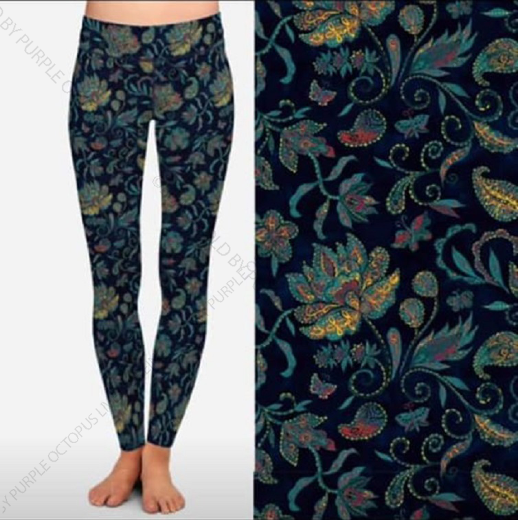 7347 Paisley Floral and Wings DESIGNER LEGGINGS HQ-PBB