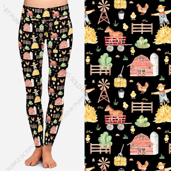 7389 Hay Day On The Farm DESIGNER LEGGINGS HQ-BBOK