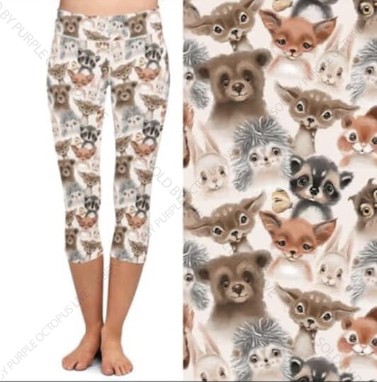 7479 Wildlife Pals DESIGNER LEGGINGS or CAPRI HQ-PBB