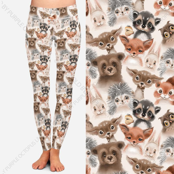 7479 Wildlife Pals DESIGNER LEGGINGS or CAPRI HQ-PBB