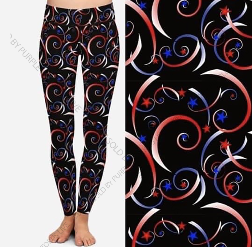 7530 RWB Spirals DESIGNER LEGGINGS HQ-N134C