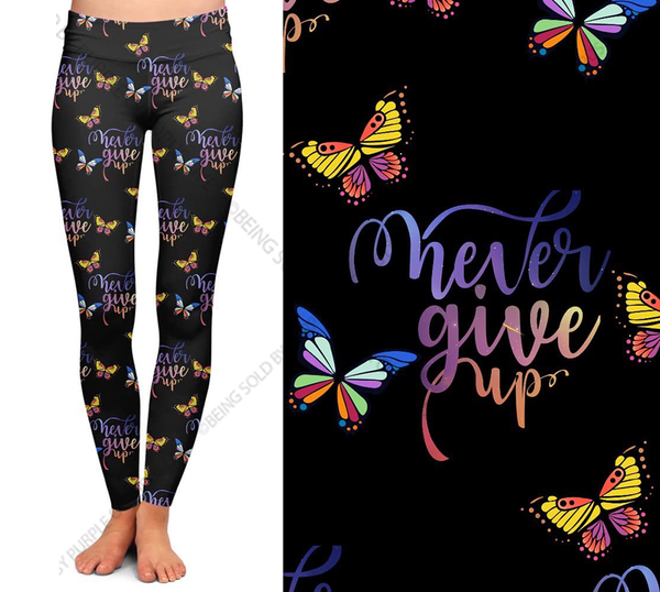 7534 Never Give Up DESIGNER LEGGINGS w PKTS HQ-PBB SO G