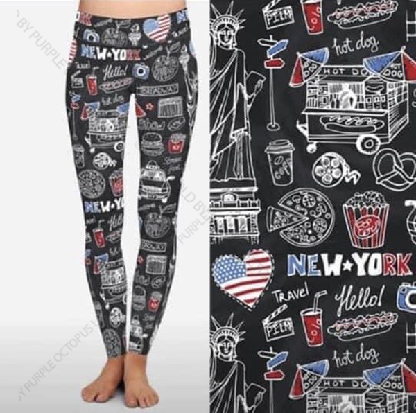 7542 New York New York DESIGNER LEGGINGS HQ-D17B G