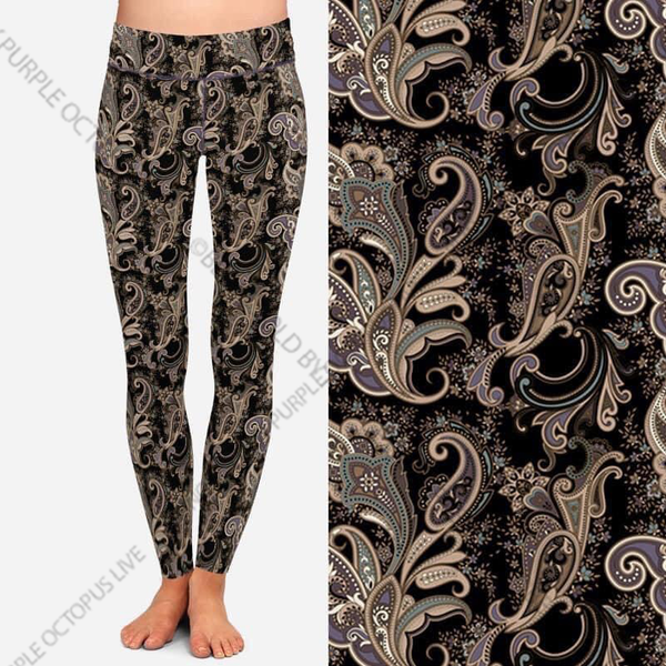 7667 Natural Paisley DESIGNER LEGGINGS HQ-PBB