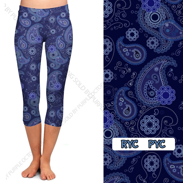 7696 Blue Paisley Blues DESIGNER CAPRI HQ-PBB G