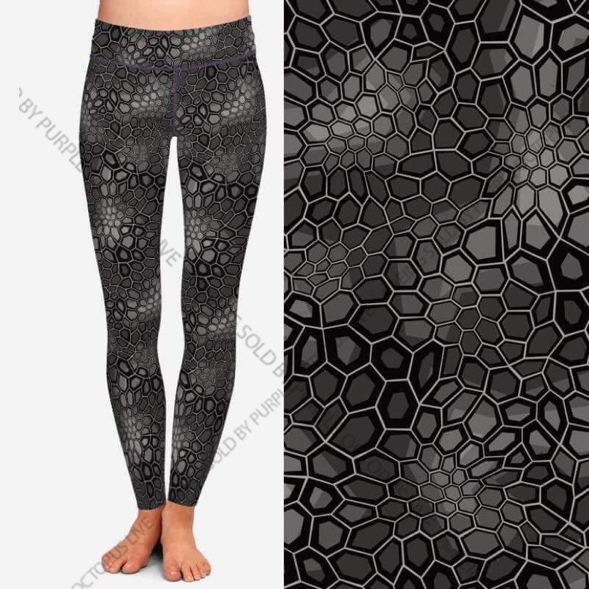 7709 Black Snaked DESIGNER LEGGINGS HQ-N107T G
