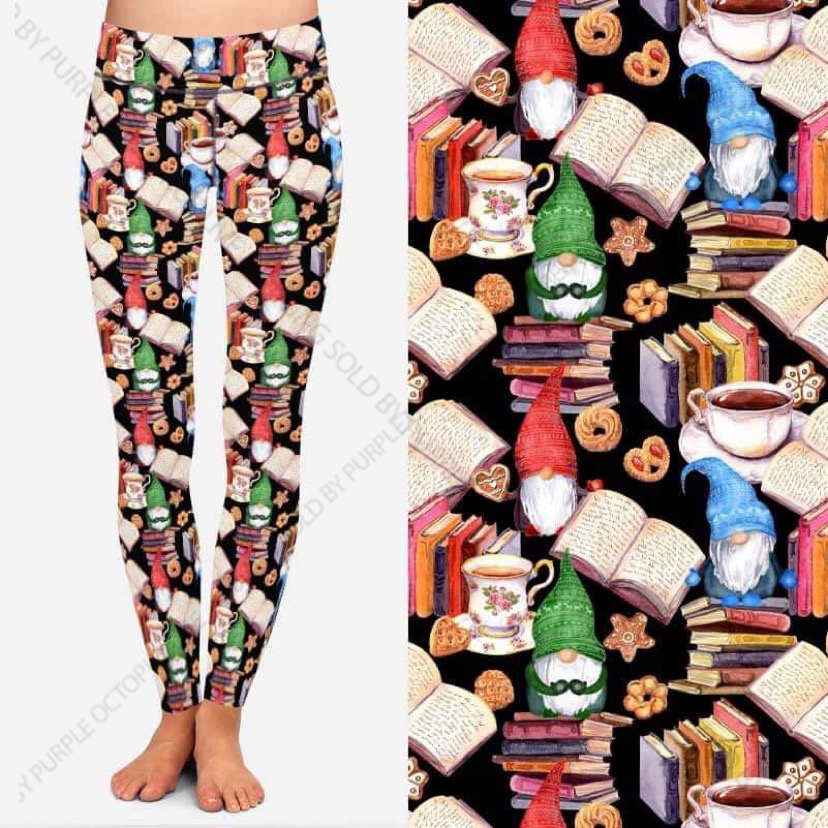 7716 Book Gnomes DESIGNER LEGGINGS HQ-AA8T G
