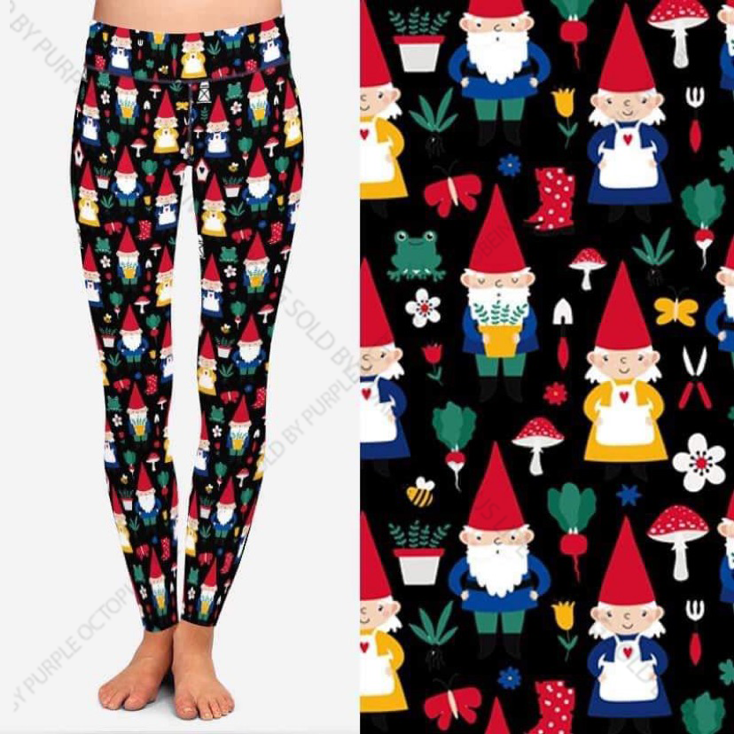 7717 Garden Gnomes DESIGNER LEGGINGS HQ-N106T G