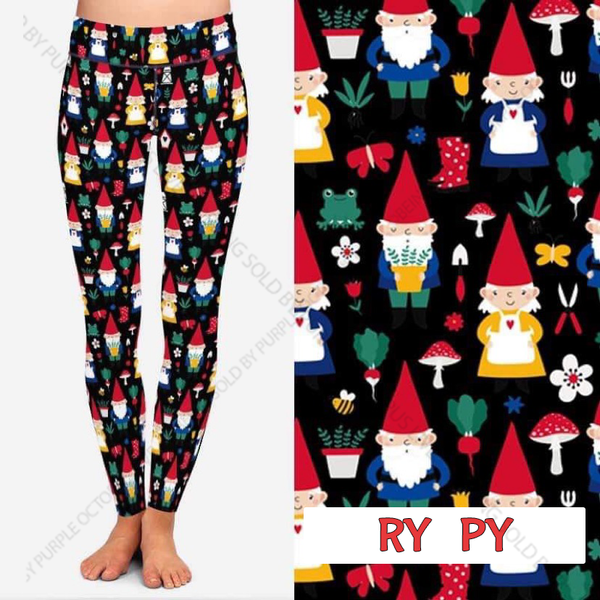 7717 Garden Gnomes DESIGNER LEGGINGS HQ-N106T G