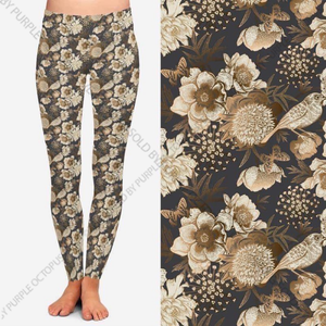 7722 Tarnished Floral DESIGNER LEGGINGS HQ-D18T