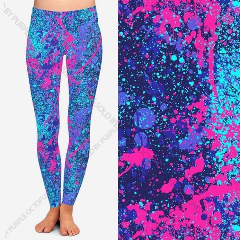 7730 Neon Splatter DESIGNER LEGGINGS HQ-B13T