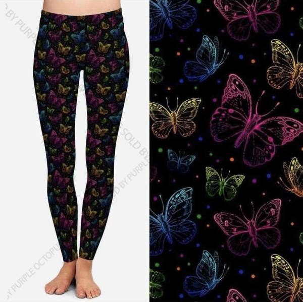 7738 Amazing Butterflies DESIGNER LEGGINGS HQ-BB5T G