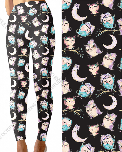 9026 Sleepy Owls DESIGNER LEGGINGS HQ-BB