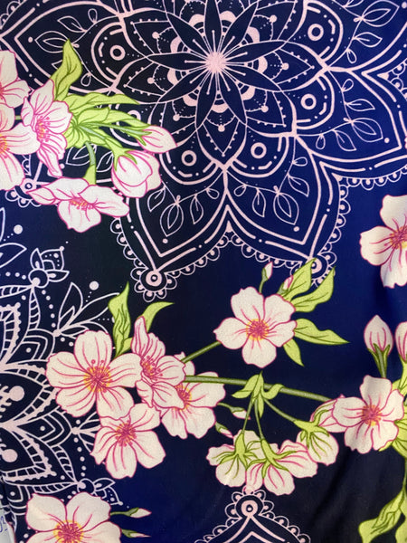 9073 Pink Mandala Floral DESIGNER LEGGINGS HQ-BBA2