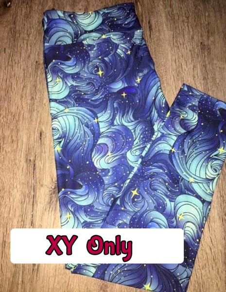 9100 Cloudy Blues DESIGNER LEGGINGS HQ-PBB