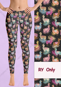 9105 Pastel Llamas DESIGNER LEGGINGS HQ-P19