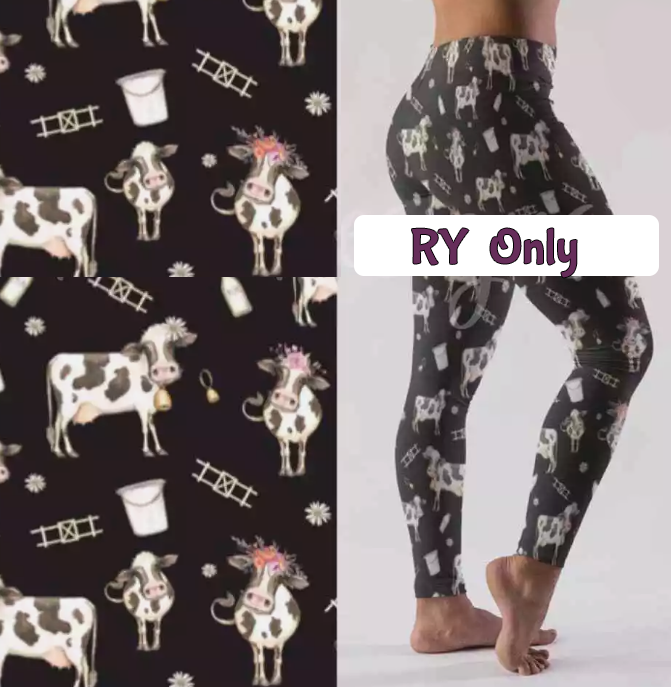 9179 Dairy & Daisies DESIGNER LEGGINGS HQ-BBA2