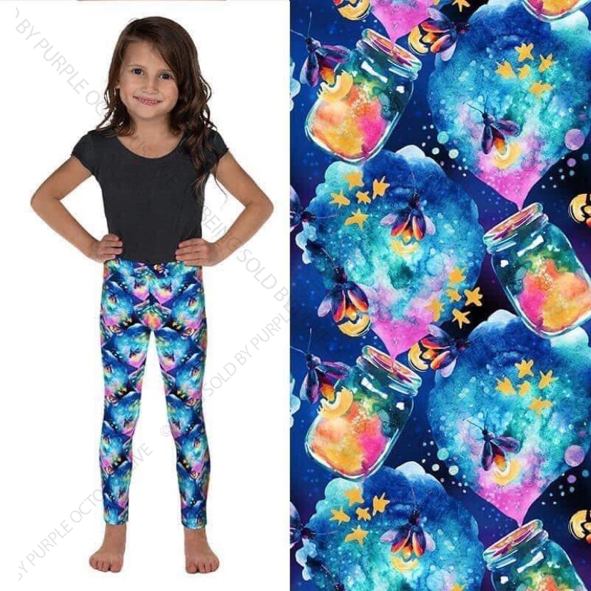 9357 Lightning Bugs DESIGNER LEGGINGS & Kids HQ-N142A